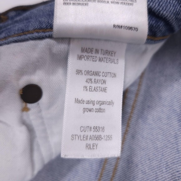 AGOLDE Riley Jeans Womens 26 Blue High Rise Crop Straight Distressed Button Fly - Picture 6 of 12